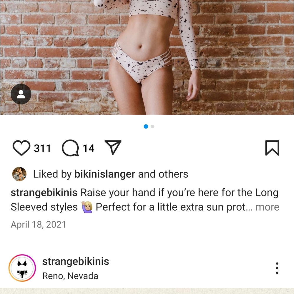 NWT Strange Bikini's Yuba Bottom in funfetti color - Picture 2 of 9